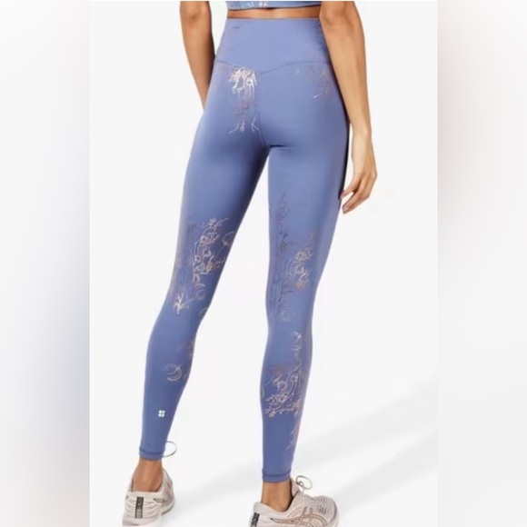 Sweaty Betty - Goddess Foil Legging Full-Length (blue bronze foil) — NEW w/tags - Picture 2 of 5